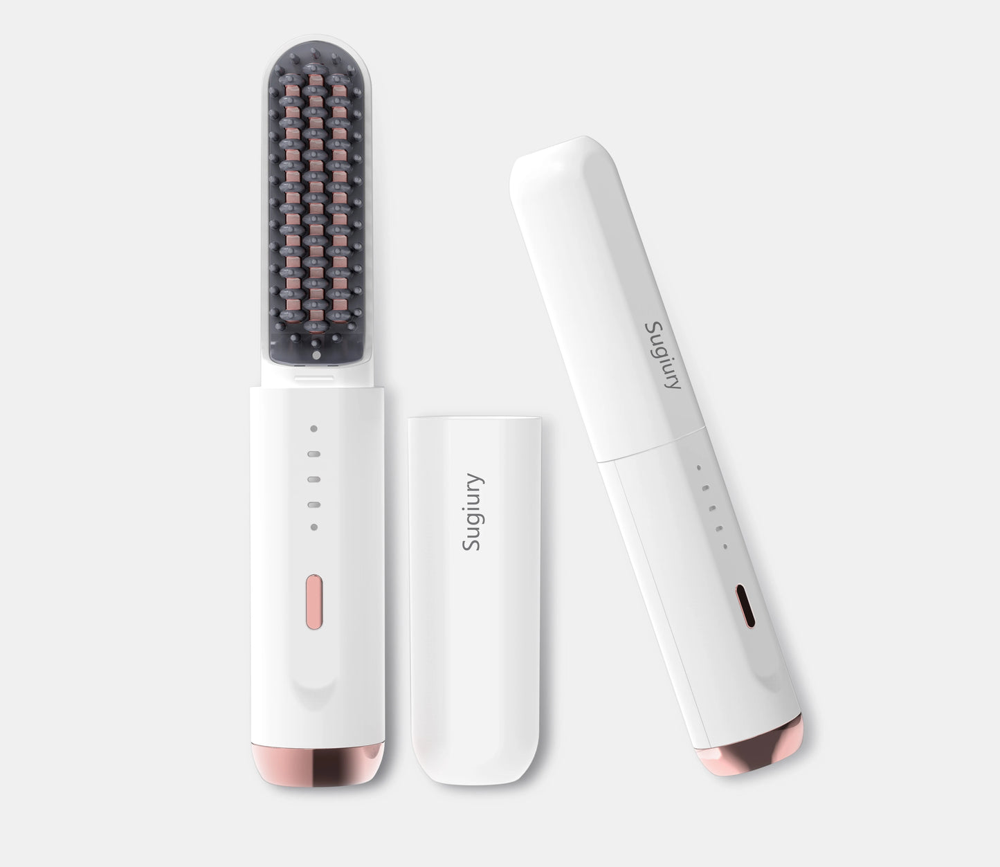 Cordless Heated Beard Brush for Men Electric Hot Comb Anti-Scald Mini Straightening Brush Portable for Travel and Home Use