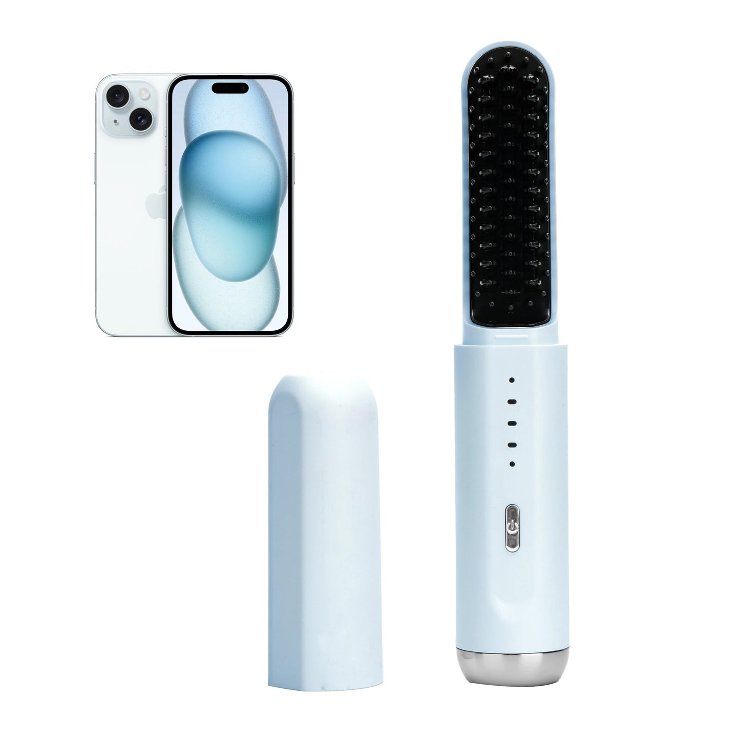 Cordless Heated Beard Brush for Men Electric Hot Comb Anti-Scald Mini Straightening Brush Portable for Travel and Home Use