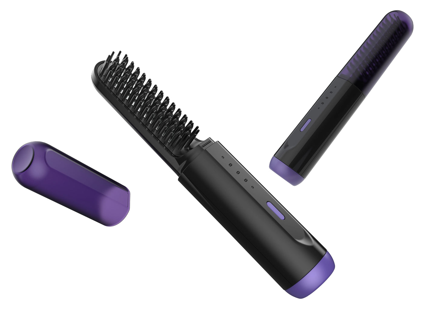 Cordless Heated Beard Brush for Men Electric Hot Comb Anti-Scald Mini Straightening Brush Portable for Travel and Home Use